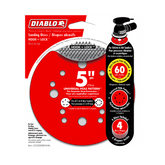 Diablo DCD050060H04G 5" 60-Grit Hook & Lock™ ROS Sanding Discs (4-Pack)