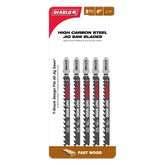 Diablo DJT144D5 4" 6TPI High Carbon Steel Jig Saw Blades for Wood (5-Pack)