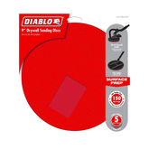 Diablo DCD090150H05G 9" 150-Grit Hook & Lock™ ROS Sanding Discs for Drywall (5-Pack)
