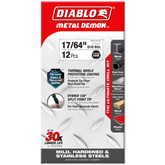 Diablo DMD1764JB 17/64" Metal Demon™ Drill Bits for Mild, Hardened and Stainless Steels (2-Pack)
