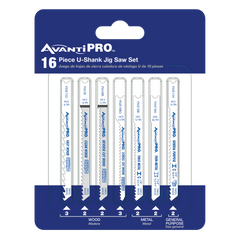 AvantiPRO PJU16BC AvantiPRO U-Shank Jig Saw Blade Set for Wood & Metal (16-pieces)