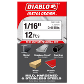 Diablo DMD116JB 1/16" Metal Demon™ Drill Bits for Mild, Hardened and Stainless Steels