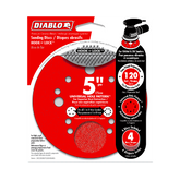 Diablo DCD050120H04G 5" 120-Grit Hook & Lock™ ROS Sanding Discs (4-Pack)