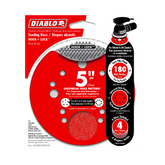 Diablo DCD050180H04G 5" 180-Grit Hook & Lock™ ROS Sanding Discs (4-Pack)