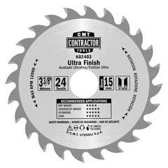 CMT K02403 ITK CONTRACTOR ULTRA FINISH 3-3/8”x0.043”/0.028”x15mm T=24 ATB