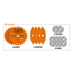 CMT 230.520.06 PRECISION DADO 6’’x1/4” to 29/32”x5/8’’ T=20 FLAT+ATB (-12° NEG)