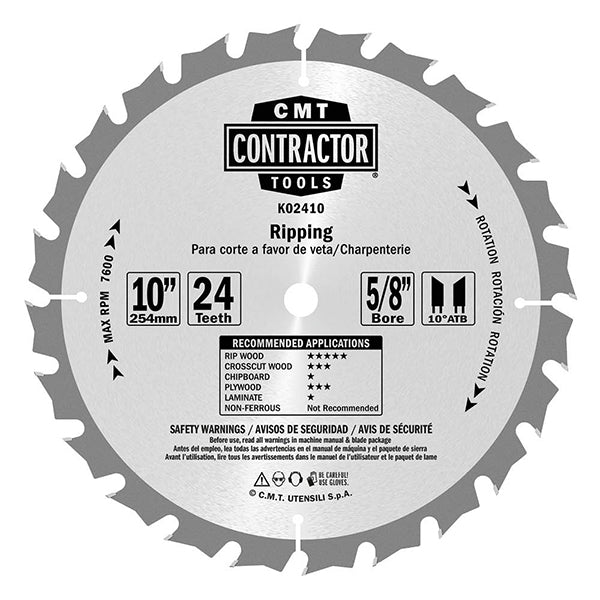 CMT K02410 ITK CONTRACTOR RIPPING 10’’x0.094”/0.063”x5/8” T=24 ATB