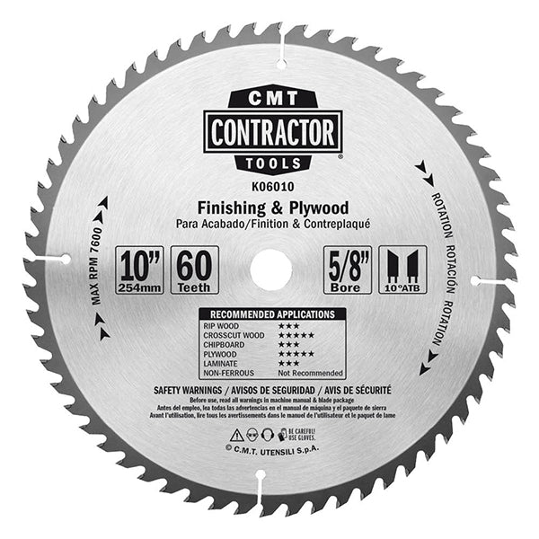CMT K06010 ITK CONTRACTOR FINISH 10’’x0.094”/0.063”x5/8” T=60 ATB