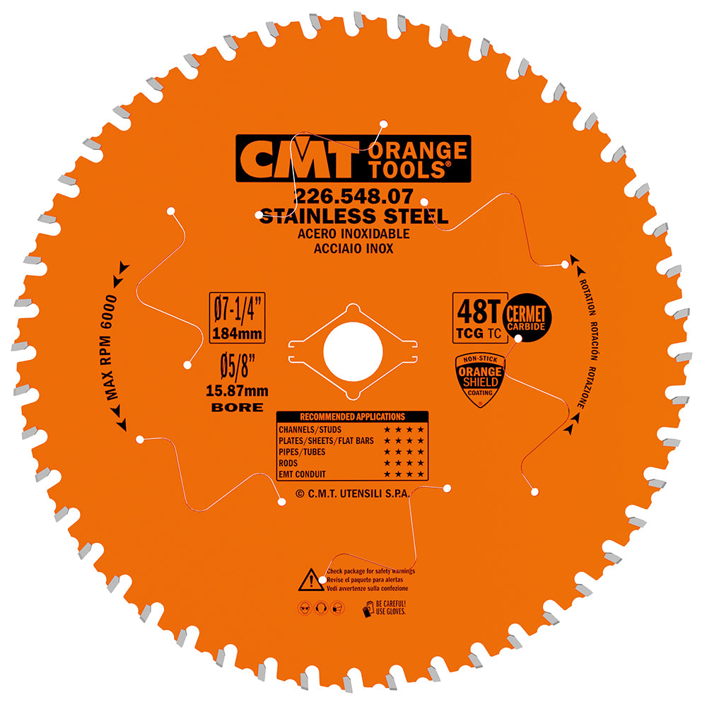 CMT 226.548.07 STAINLESS STEEL 7-1/4’’x0.079”/0.063”x5/8’’ T=48 FWF