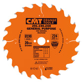 CMT 291.160.24H GENERAL PURPOSE 160x0.087”/0.062”x20mm   T=24 ATB
