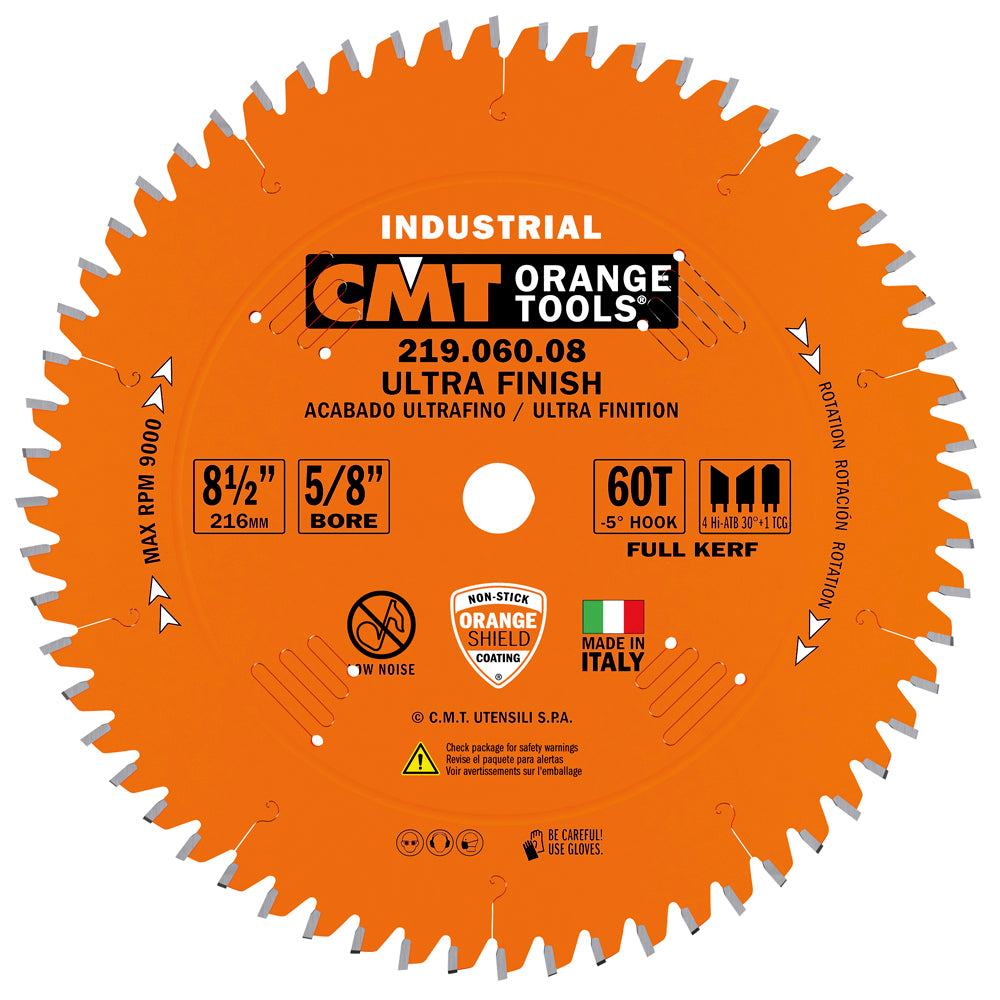 CMT 219.060.08 ULTRA FINISH SLIDING COMPOUND 8-1/2”x5/8’’ T=60 Hi-ATB+TCG (-5°NEG)
