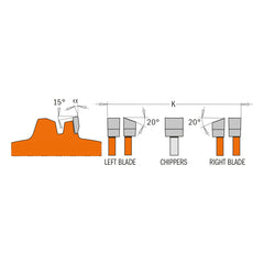 CMT 230.312.08 LOCKED DADO PRO 8’’x15/64” to 13/16”x5/8’’ T=12 FLAT+ATB (-12° NEG)
