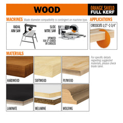 CMT 274.691.12 ULTRA FINISH SLIDING COMPOUND 12”x5/8” T=90 ATB+FLAT (-3° NEG)