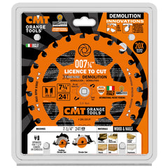 CMT 286.324.07 DEMOLITION BLADE 7-1/4”x0.090”/0.049”x5/8”<> T=24 ATB