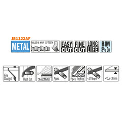 CMT JS1122AF-5 RECIPROCATING SAW BLADES for METAL (BIM) 9”x 24TPI (5-PCS.)