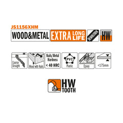 CMT JS1156XHM-3 RECIPROCATING CARBIDE BLADES 9”x 6-8TPI for WOOD&METAL (3-PCS.)