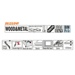 CMT JS1210VF-5 RECIPROCATING SAW BLADES for WOOD&METAL (BIM) 12”x 5-8TPI (5-PCS.)