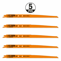 CMT JS1411DF-5 RECIPROCATING SAW BLADES for WOOD&METAL (BIM) 12”x 6TPI (5-PCS.)