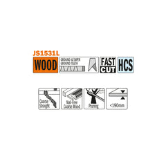 CMT JS1531L-5 RECIPROCATING SAW BLADES for WOOD (HCS) 10”x 5TPI (5-PCS.)