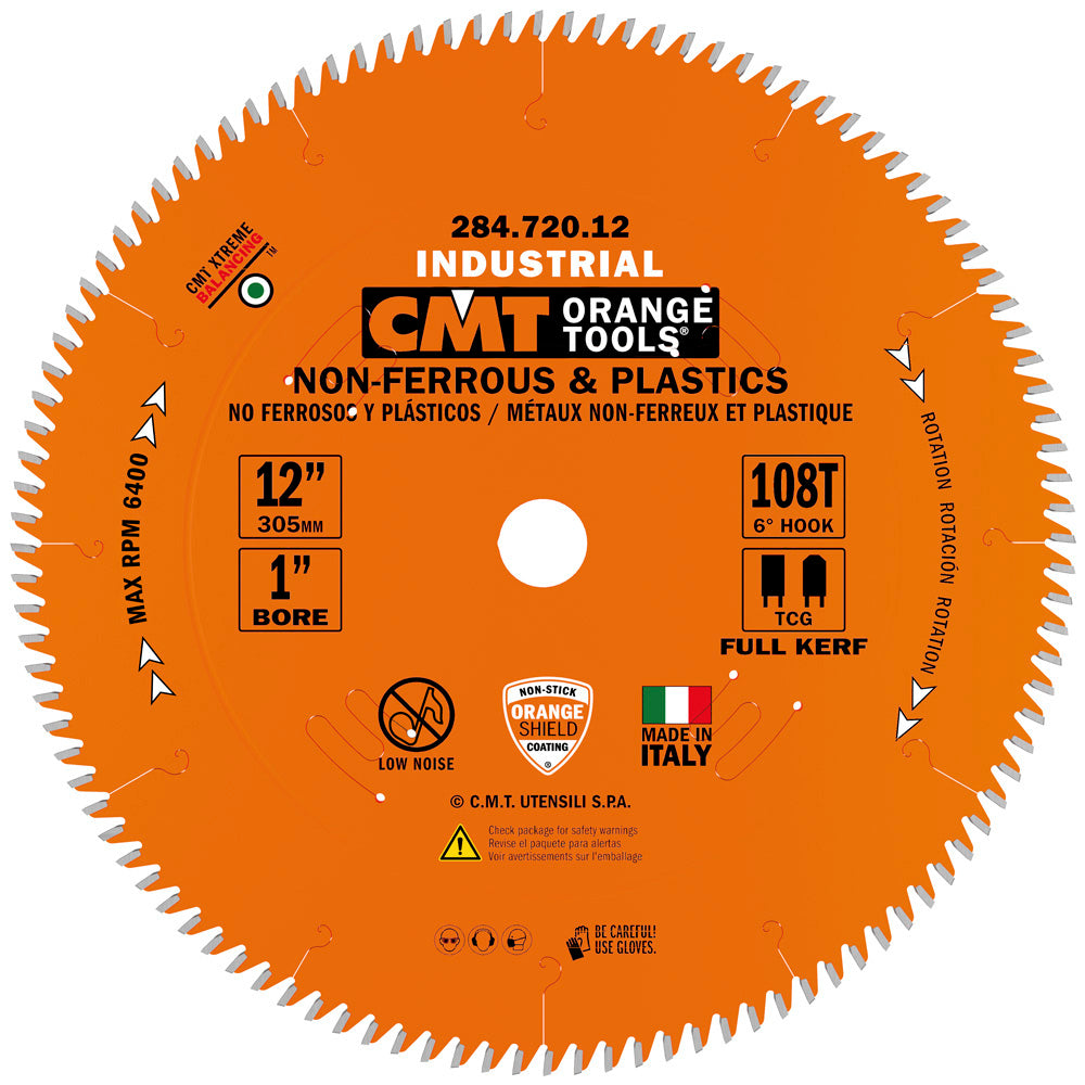 CMT 284.720.12 THIN NON-FERROUS METAL & PLASTICS 12”x0.126”/0.098”x1”  T=108 TCG