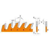 CMT P12072 ITK-PLUS® FINISH 12”x0.102”x0.071”x1” T=72 ATB+SHEAR