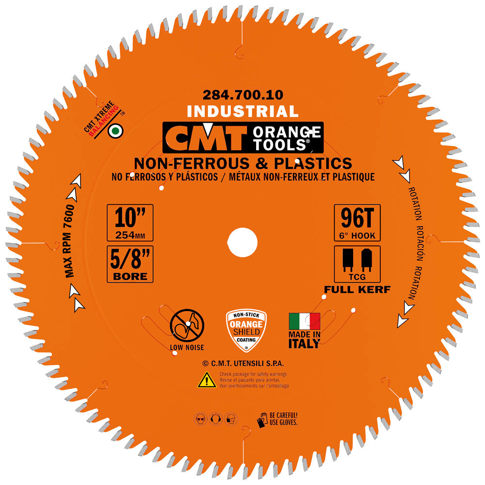 CMT 284.700.10 THIN NON-FERROUS METAL & PLASTICS 10”x0.126”/0.098”x5/8”  T=96 TCG