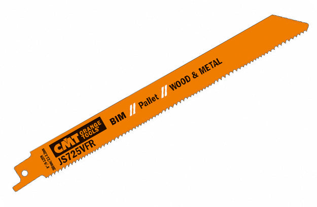 CMT JS725VFR-5 RECIPROCATING SAW BLADES for WOOD&METAL (BIM) 8”x 8-12TPI (5-PCS.)