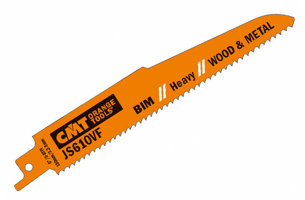 CMT JS610VF-5 RECIPROCATING SAW BLADES for WOOD&METAL (BIM) 6”x 5-8TPI (5-PCS.)