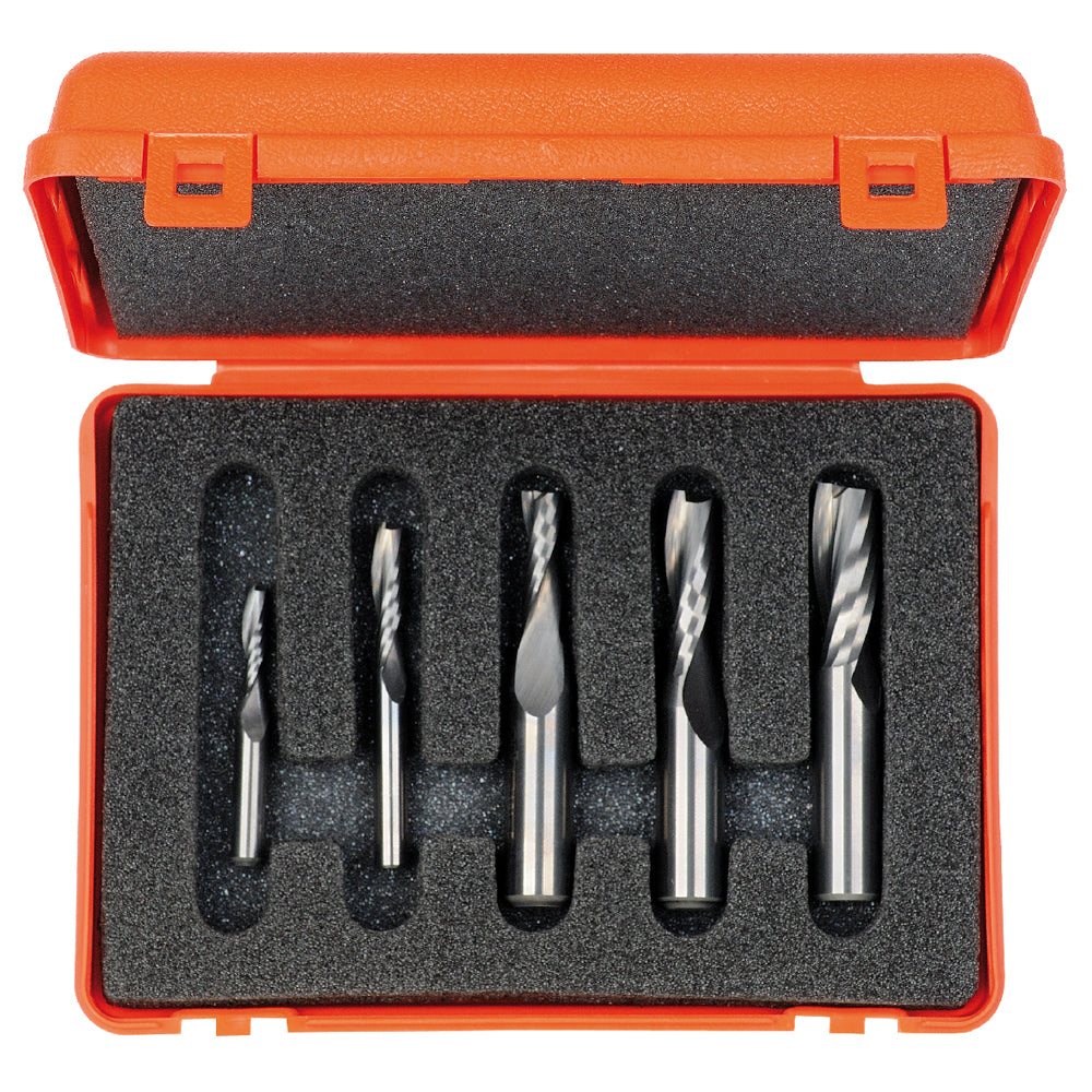 CMT 191.000.02 SOLID CARBIDE UPCUT SPIRAL BIT SET 1/4”-1/2” RH (5-PCS.)