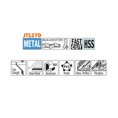 CMT JT127D-5 JIG SAW BLADES ALUMINUM/FINE STRAIGHT (HSS) 4”x 8TPI (5-PCS.)