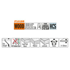 CMT JT101BR-5 JIG SAW BLADES WOOD/FINE STRAIGHT (HCS) 4”x 10TPI (5-PCS.)
