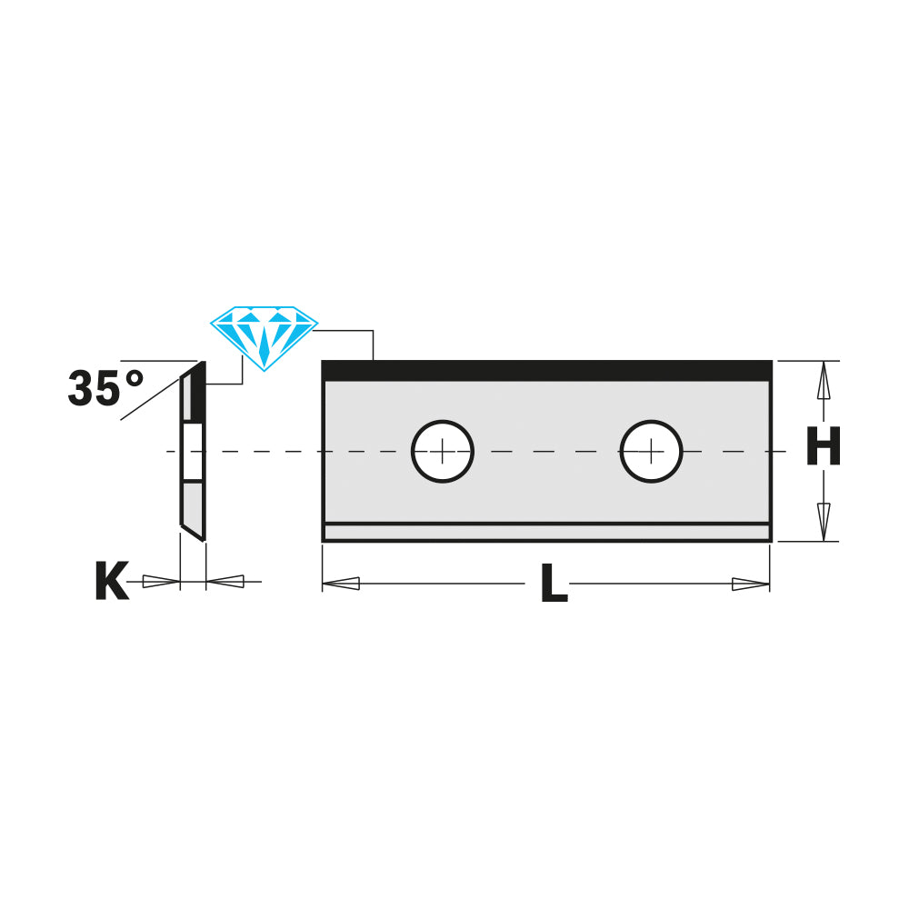 CMT 790.300.60 SOLID CARBIDE PAIR KNIVES (1/35°) 30x12x1.5mm DP
