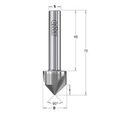 CMT 521.002.11 90° SOLID CARBIDE COUNTERSINK WITH PARALLEL SHANK 19.5x9x70mm RH