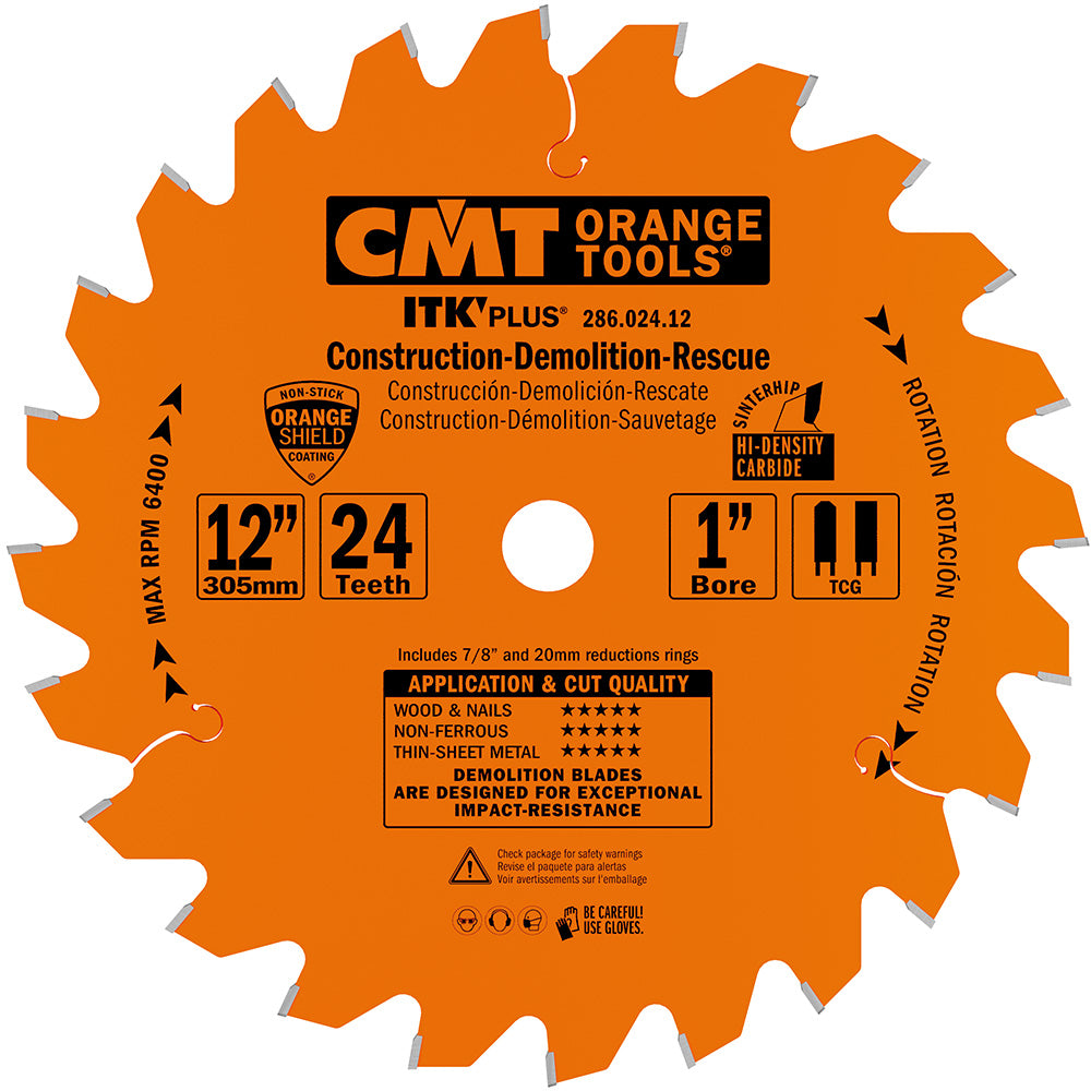 CMT 286.024.12 CONSTRUCTION/DEMOLITION/RESCUE 12’’x1” T=24 TCG (-5° NEG)