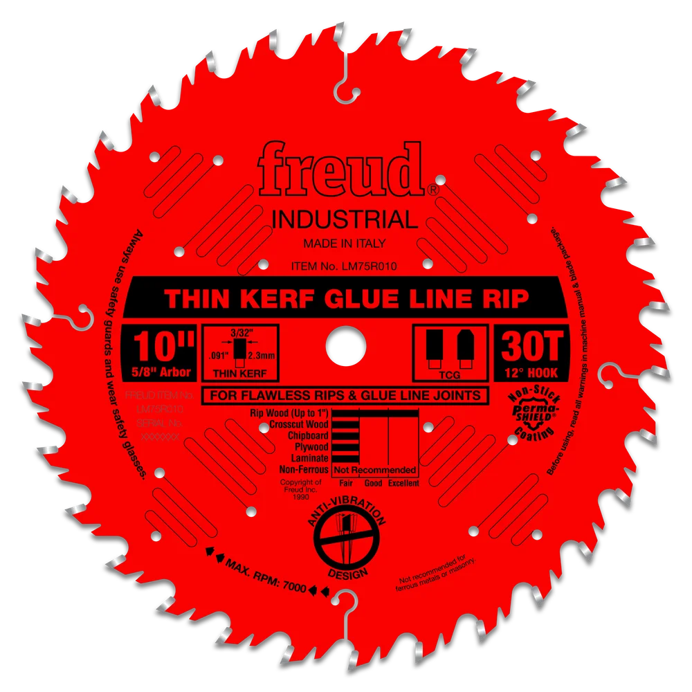 Freud LM75R010 10" Industrial Thin Kerf Glue Line Ripping Blade