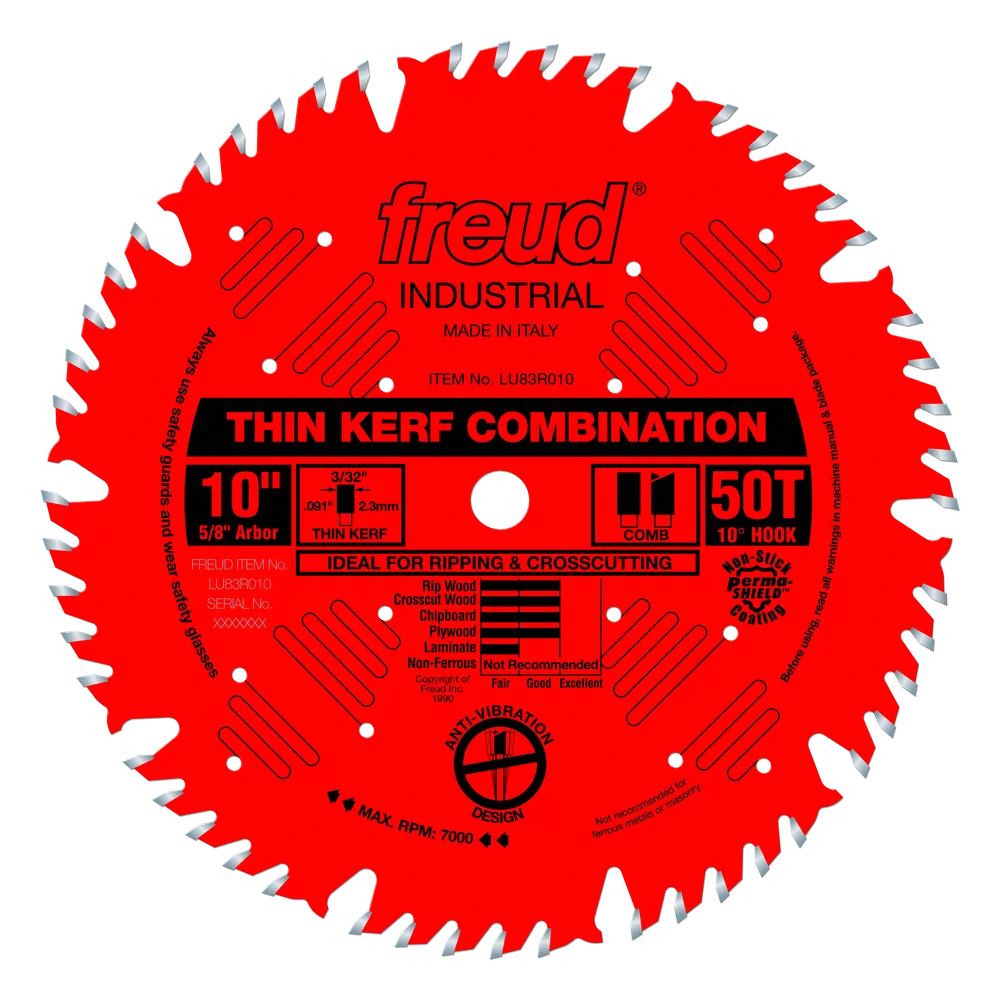 Freud LU83R010 10" Thin Kerf Combination Blade