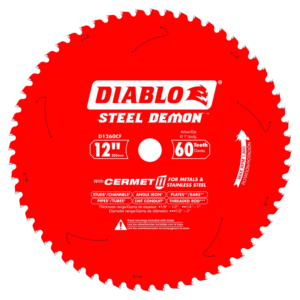 Diablo D1260CF 12" x 60-Teeth Steel Demon™ Cermet II Saw Blade for Medium Metal