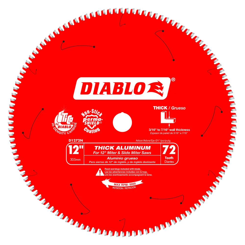 Diablo D1272N 12" x 72-Teeth Saw Blade for Thick Aluminum