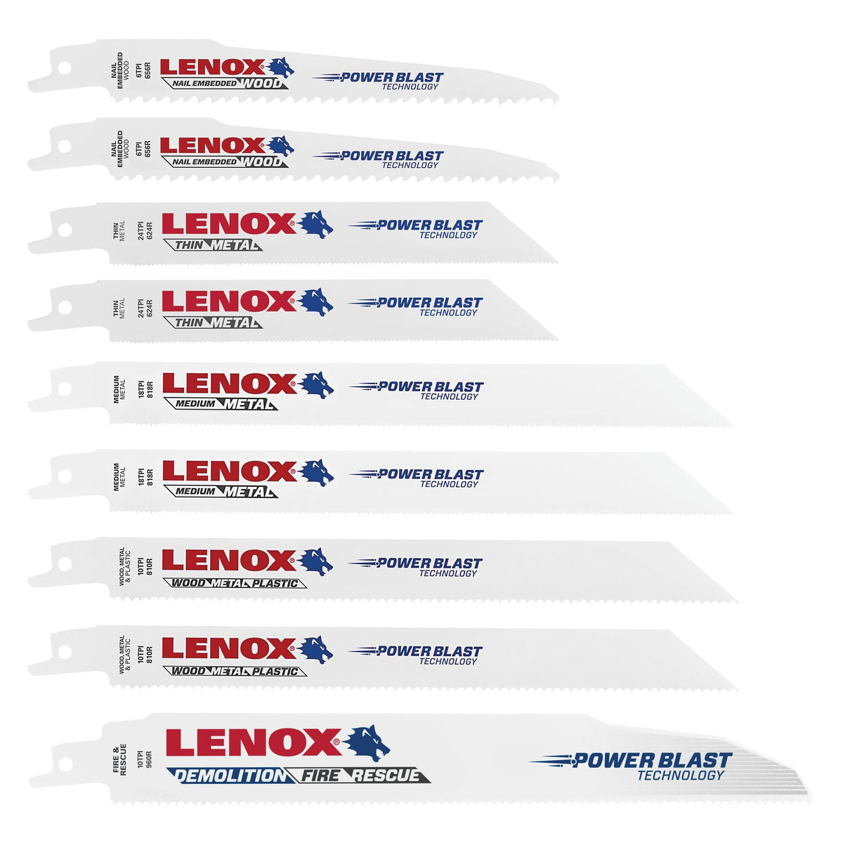 Lenox 121439KPE 9-Piece Bi-Metal Reciprocating Saw Blade Assortment with Case - image 1