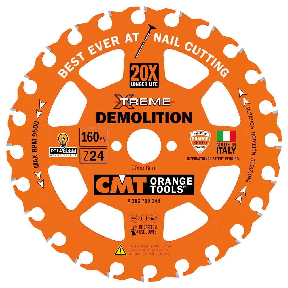 CMT 286.765.24H DEMOLITION 6-1/2”x0.090”/0.047”x20mm T=24 ATB