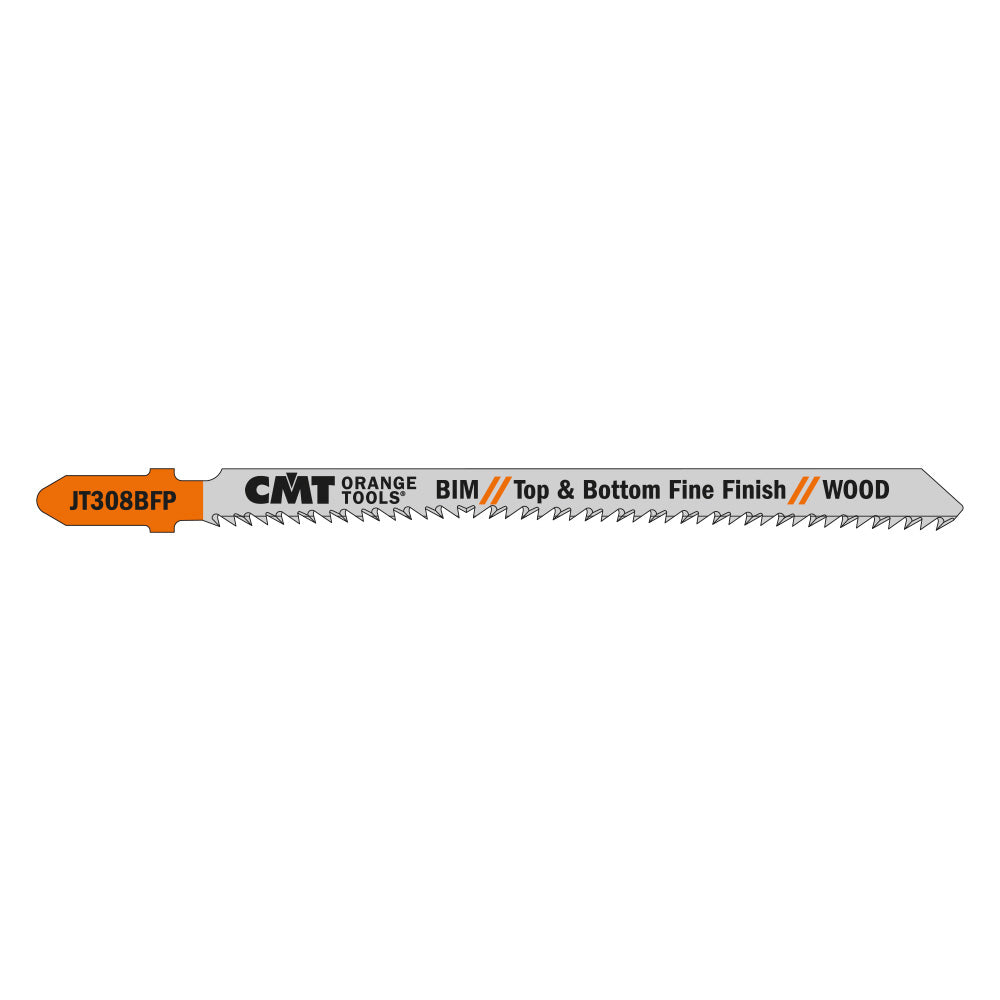 CMT JT308BFP-5 JIG SAW BLADES WOOD/FINE STRAIGHT (BIM) 4-1/2”x 13TPI (5-PCS.)