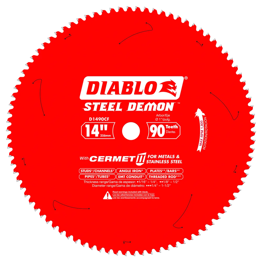 Diablo D1490CF 14" x 90-Teeth Steel Demon™ Cermet II Saw Blade for Thin Metal