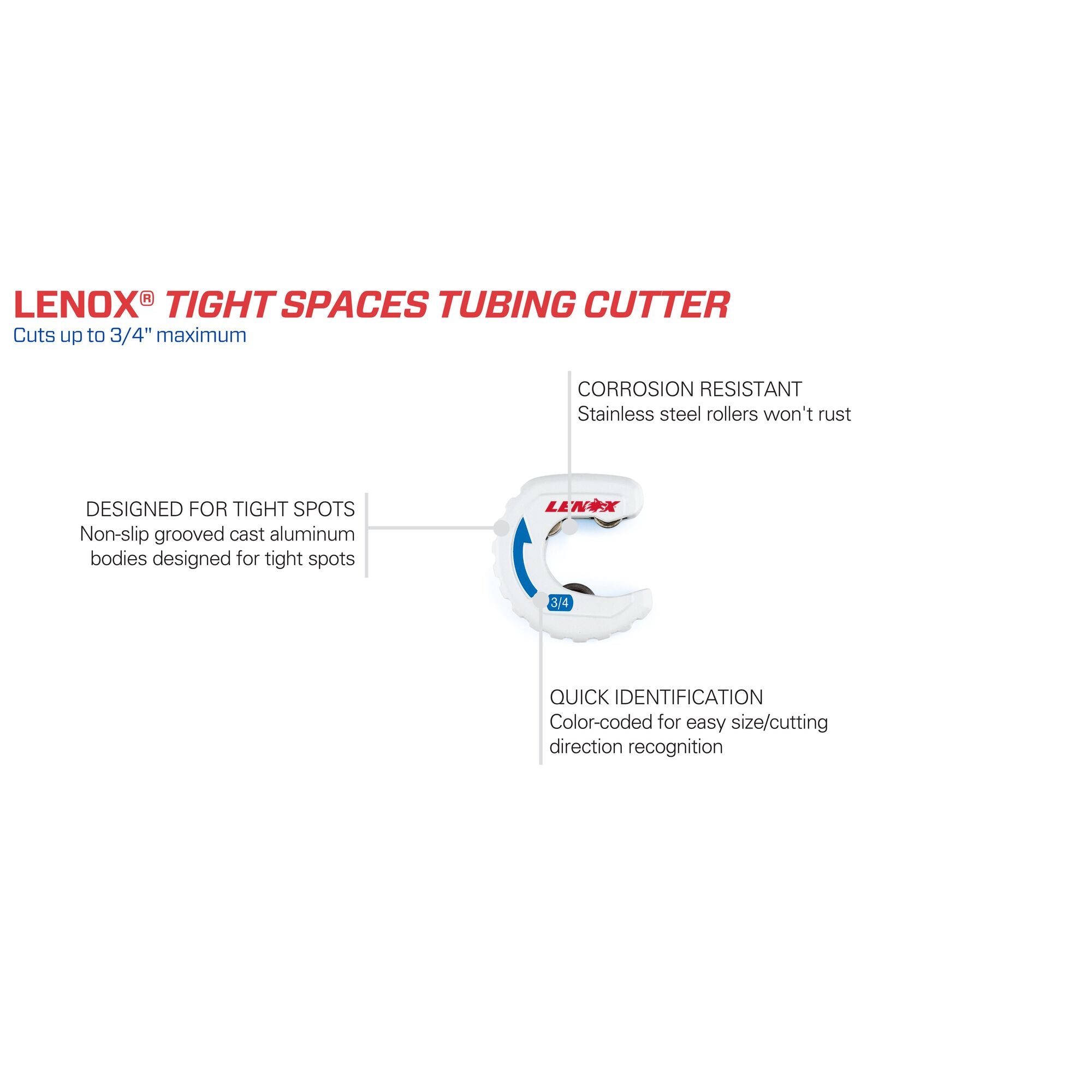 Lenox 14831TS34 3/4" Tight-Space Tubing Cutter - image 5
