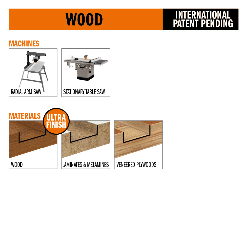 CMT 230.324.08 Precision Locked Dado Pro Set - 8" Diameter, 24 Teeth, 5/8" Arbor