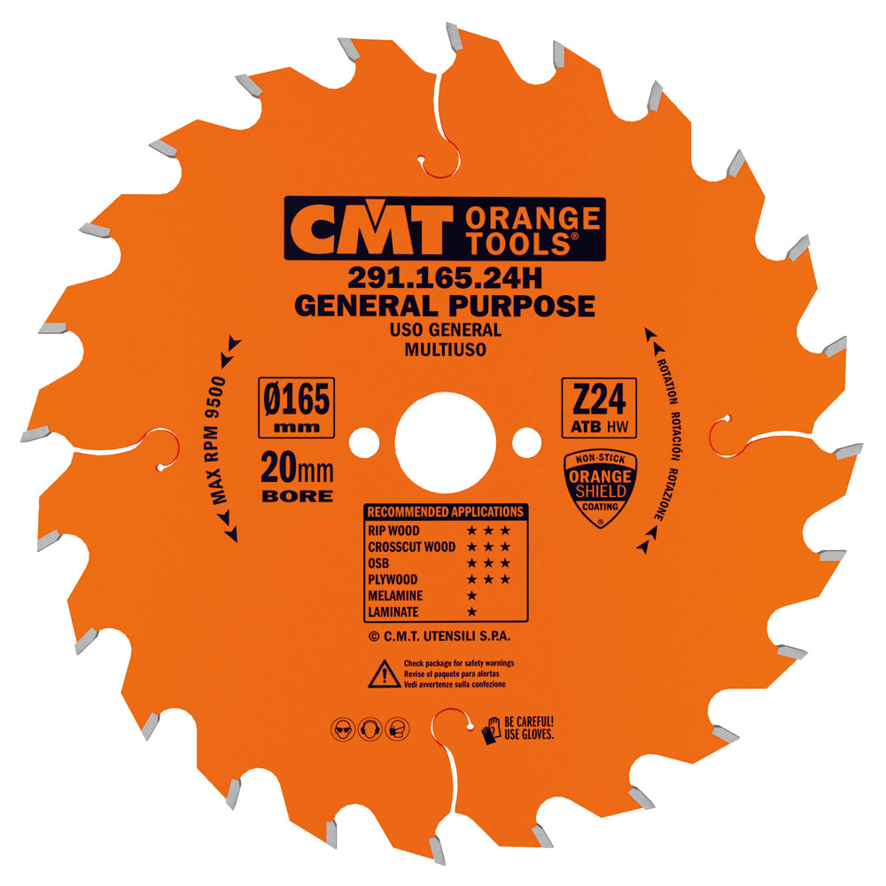CMT 291.165.24H GENERAL PURPOSE 6-1/2”x0.087”/0.063”x20mm T=24 ATB