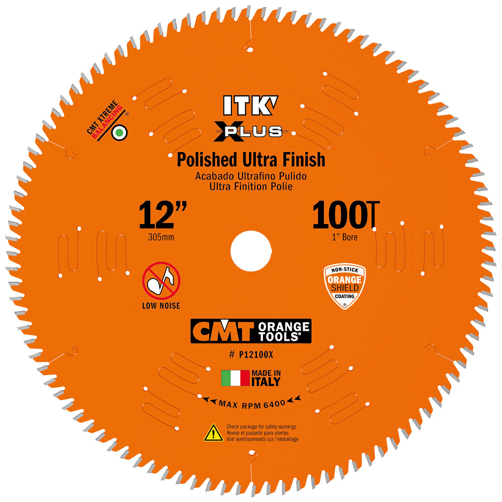 CMT P12100X ITK-XPLUS POLISHED ULTRA FINISH CARBIDE TIPPED D=12x100T HiATB Bore=1inch