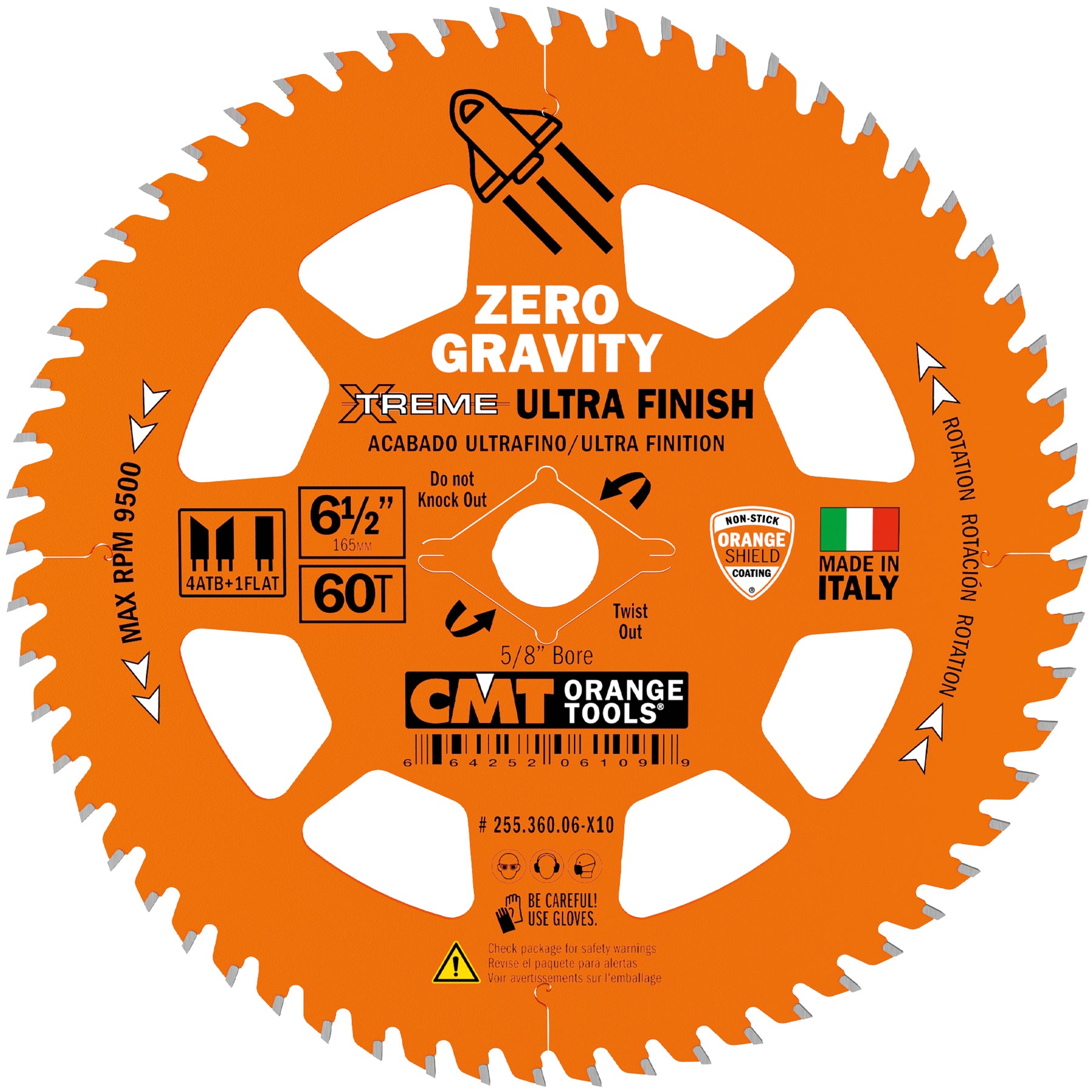 CMT 255.360.07-X10 ULTRA FINISH ITK HW 7-1/4x60T ATB Bore5/8<>inch (Bulk)