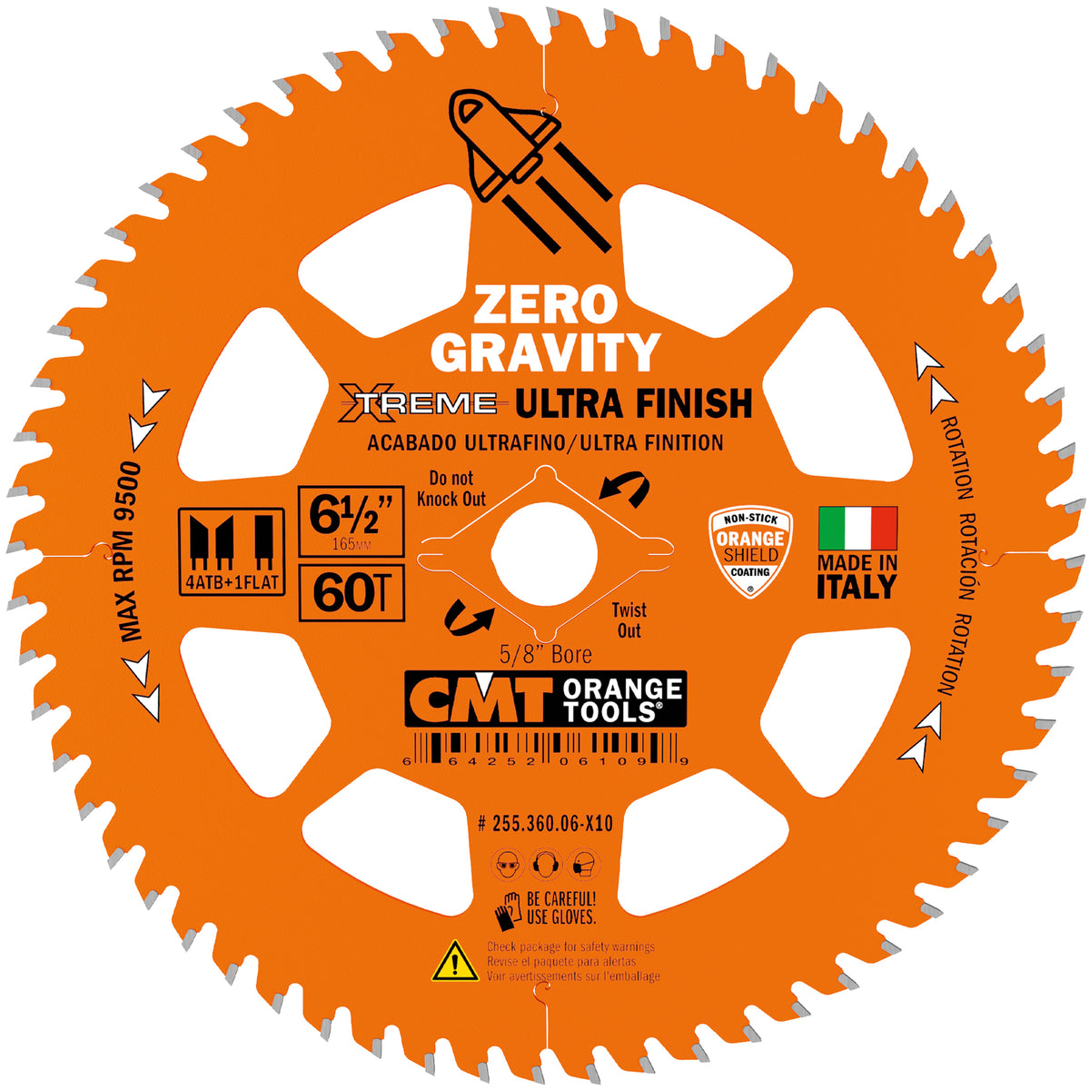 CMT 255.360.07-X10 ULTRA FINISH ITK HW 7-1/4x60T ATB Bore5/8<>inch (Bulk)
