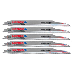 Lenox 1832147 12" x 1" x .050" 6 TPI Carbide Tipped Reciprocating Saw Blades, 5-Pack - image 1