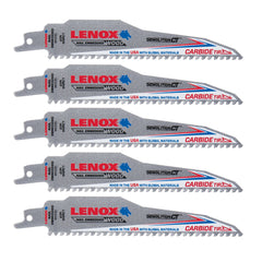 Lenox 1832162 6" x 1" x .050" 6 TPI Carbide Tipped Reciprocating Saw Blades, 5-Pack - image 1